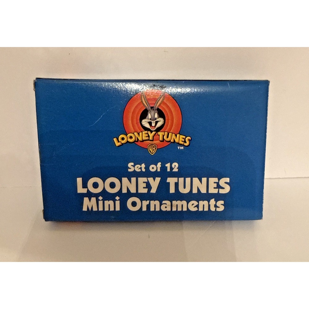 Vintage 2001 Looney Tunes Mini Christmas Ornaments Set of 12 Bugs Tweety Taz